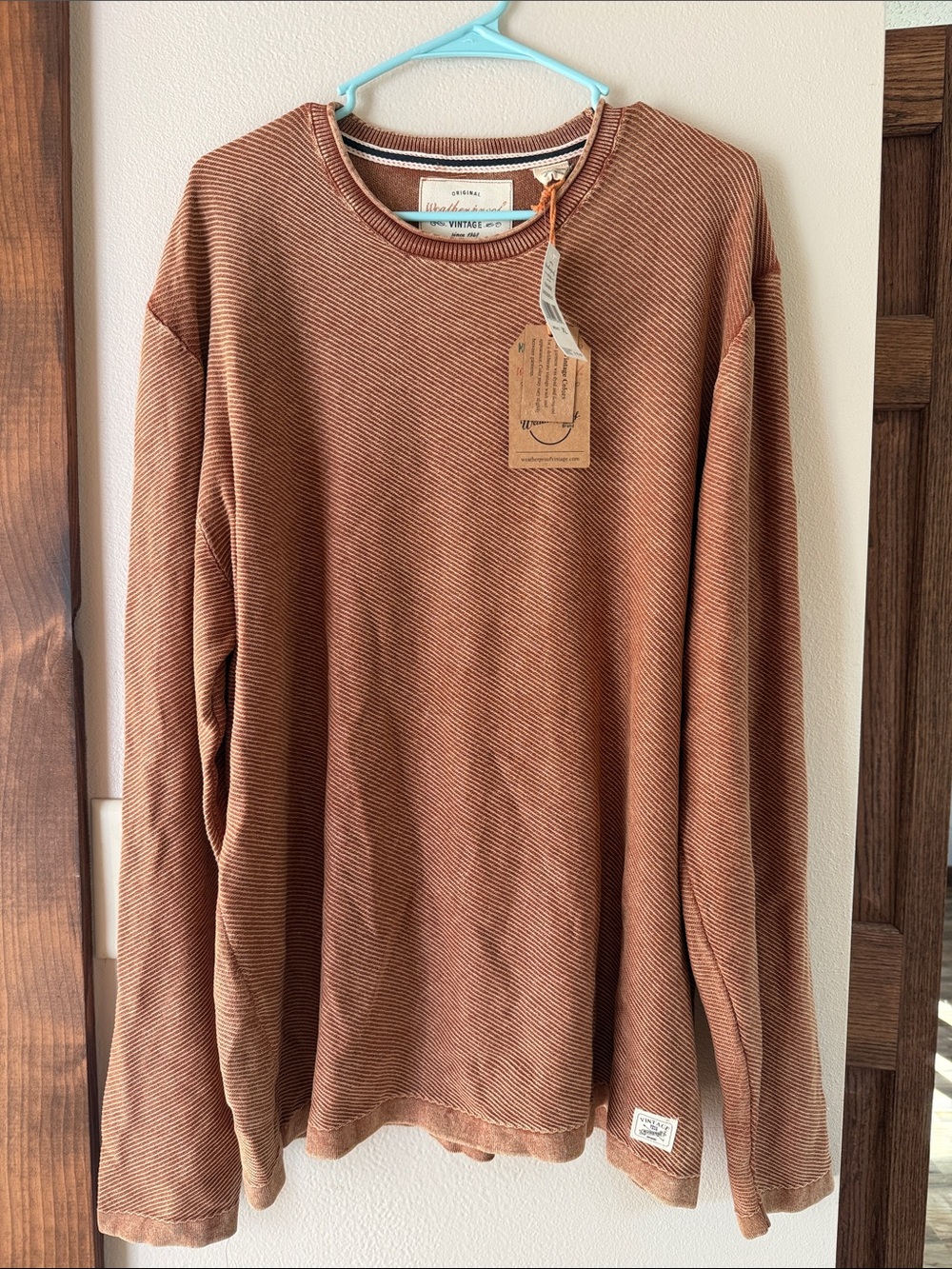 NWT Weatherproof Men's Rust Brown Crewneck Sweater